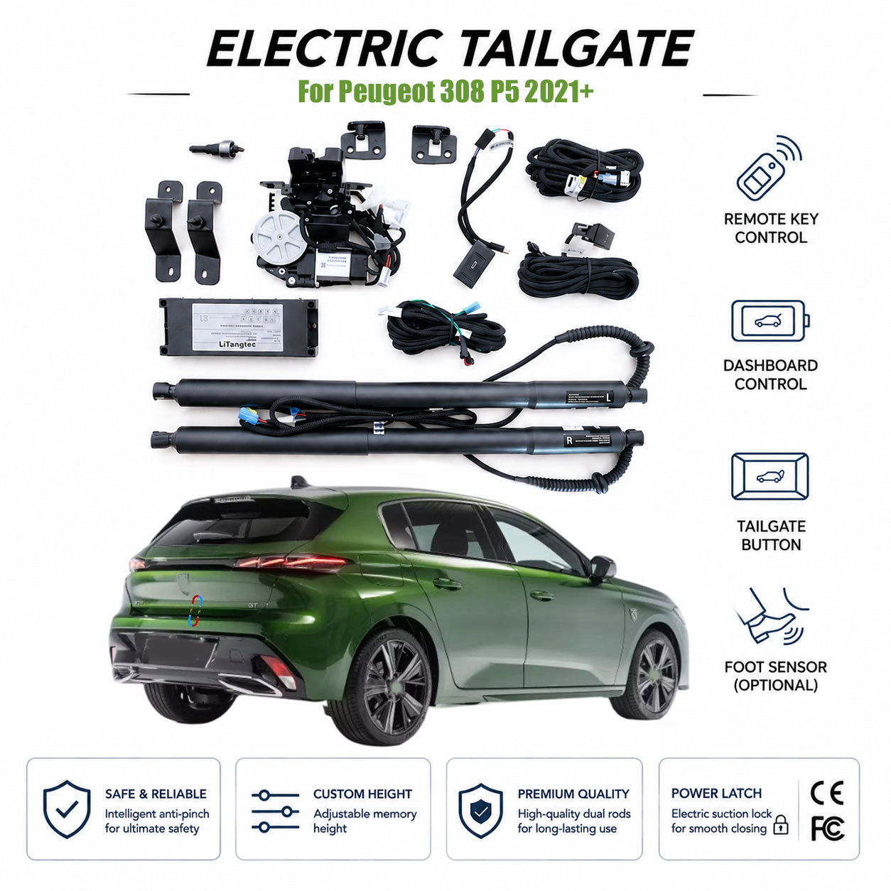 Für Peugeot 308 P5 2021+ Automatische elektrische Heckklappe | Elektrischer Kofferraumöffner | OEM Passform & CE-zertifiziert