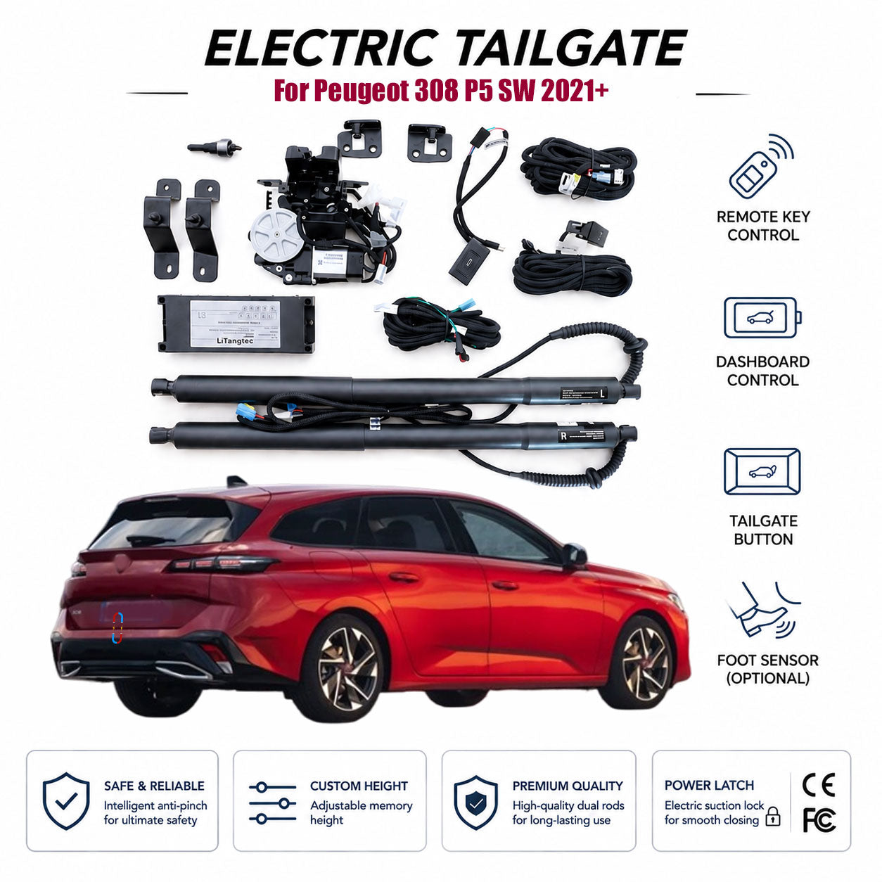 For Peugeot 308 P5 SW 2021+ Automatic Power Tailgate Lift | Electric Trunk Opener | OEM Fit & CE Certified