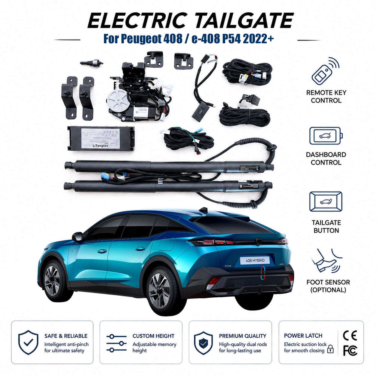 For Peugeot 408/e-408 P54 2022+ Automatic Power Tailgate Lift | Electric Trunk Opener | OEM Fit & CE Certified