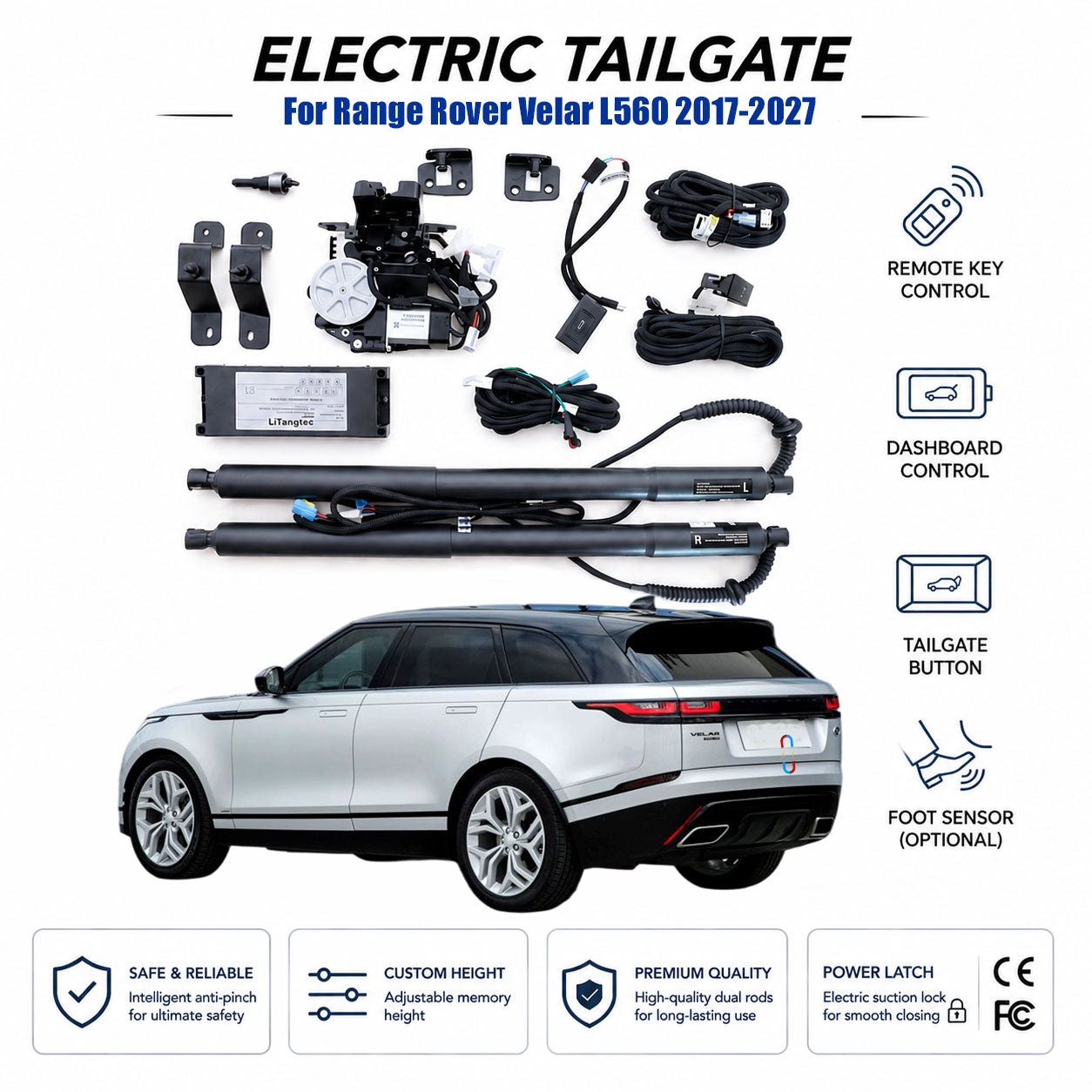 Für Range Rover Velar L560 2017-2026 Automatisches elektrisches Heckklappen-Hebekit | Elektrischer Kofferraumöffner | Ultra-leise | OEM-Passform & CE-zertifiziert