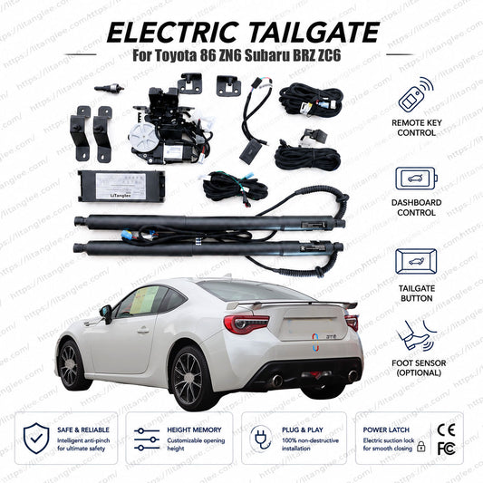 For Subaru BRZ ZC6 / Toyota 86 ZN6 2012-2021 Smart Power Tailgate Lift Kit by LiTanglee® | Electric Trunk Opener with Soft Close | Fits FR-S, 86, BRZ Chassis | Dual Struts