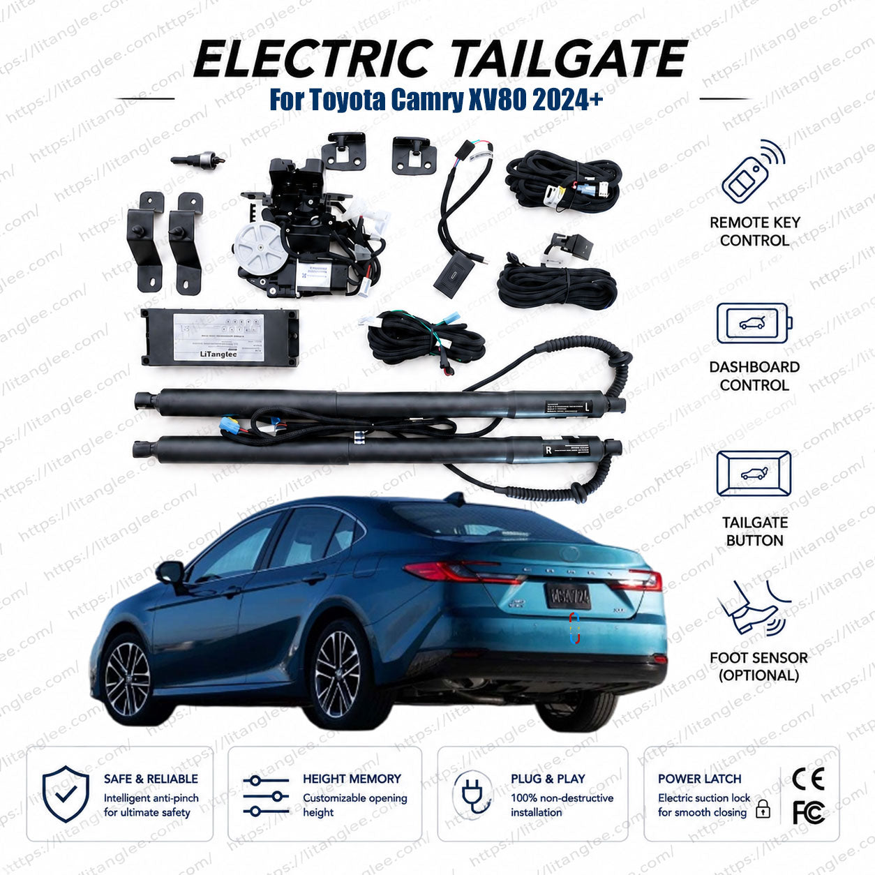 For Toyota Camry XV80 2024-2027 Automatic Power Tailgate Lift Kit | All-New 9th Gen Camry | Smart Trunk Opener | Ultra-Silent | OEM Fit & CE Certified