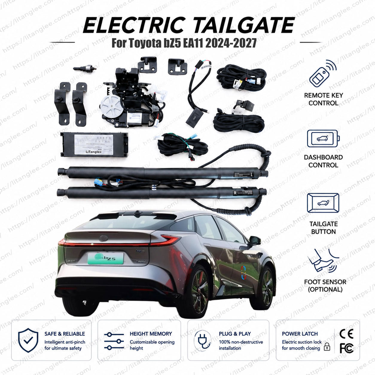 Für Toyota bZ5 EA11 2024-2027 Automatisches elektrisches Heckklappen-Liftsystem | Elektrischer Fastback-Kofferraumöffner | Ultraleise | OEM-Passform & CE-zertifiziert