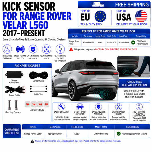 For Land Rover Range Rover Velar L560 (2017-Present) Electric Power Tailgate Kick Sensor | Smart Hands-Free Trunk Opener