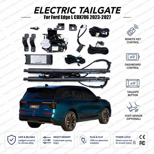 For Ford Edge L CDX706 2023-2027 Smart Power Tailgate Lift Kit by LiTanglee® | Smart Electric Trunk Opener | Fits Edge L EcoBoost, Hybrid HEV, Trend, Luxury | Dual Struts | CE Certified
