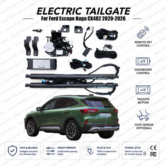 For Ford Escape / Ford Kuga CX482 2020-2026 Smart Power Tailgate Lift Kit by LiTanglee® | Smart Electric Trunk Opener | Fits Escape Hybrid, PHEV, ST-Line, Active, Titanium | Dual Struts | CE Certified