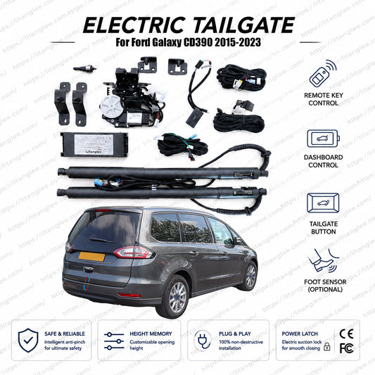 For Ford Galaxy CD390 2015-2023 Smart Power Tailgate Lift Kit by LiTanglee® | Smart Electric Trunk Opener | Fits Galaxy Zetec, Titanium, Lux, EcoBlue Diesel | Dual Struts | CE Certified