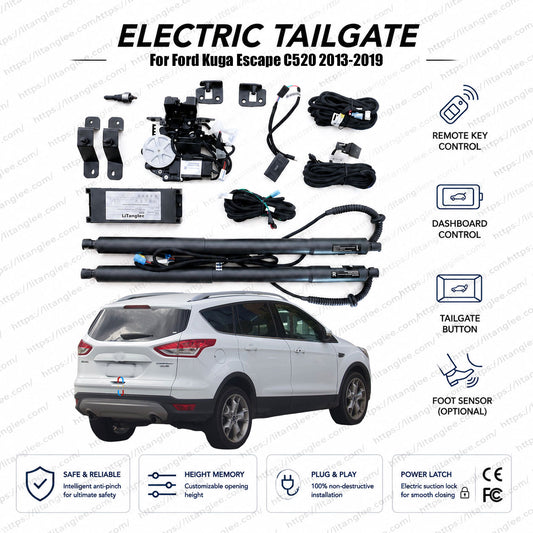 For Ford Kuga / Escape C520 2013-2019 Smart Power Tailgate Lift Kit by LiTanglee® | Smart Electric Trunk Opener | Fits Kuga Trend, Zetec, Titanium, Ambiente | Dual Struts | CE Certified