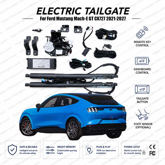 For Ford Mustang Mach-E / Mach-E GT CX727 2021-2027 Smart Power Tailgate Lift Kit by LiTanglee® | Smart Electric Trunk Opener | Fits Mach-E Select, Premium, GT Performance | Dual Struts | CE Certified