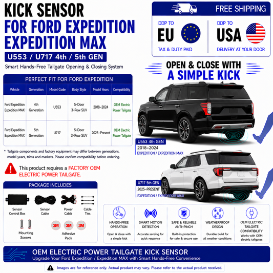 For Ford Expedition Expedition MAX U553 U717 4th 5th Gen OEM Electric Power Tailgate Smart Hands-Free Kick Sensor – Foot-Activated Tailgate Opening & Closing System