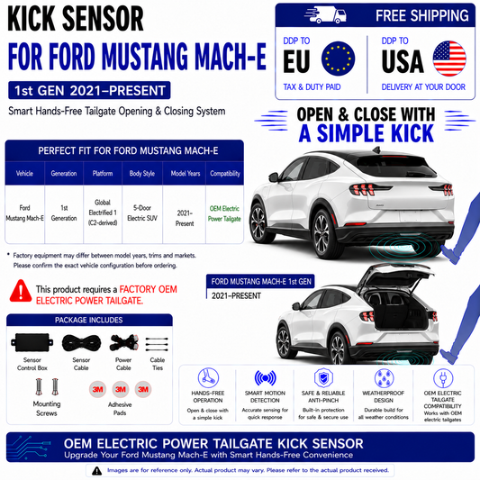 For Ford Mustang Mach-E 1st Gen OEM Electric Power Tailgate Smart Hands-Free Kick Sensor – Foot-Activated Tailgate Opening & Closing System