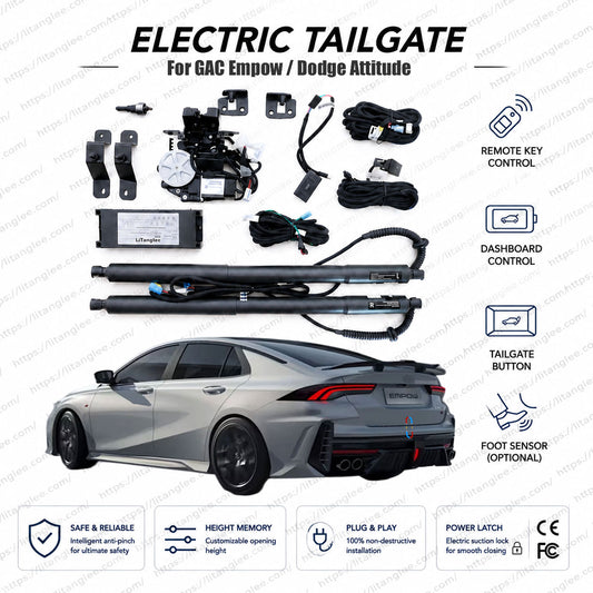 For GAC Empow / Dodge Attitude (4th Gen) 2021-2027 Smart Power Tailgate Lift Kit by LiTanglee® | Electric Trunk Opener with Soft Close | Sport Sedan-Specific Design | CAN-Bus Integrated | Non-Destructive Installation