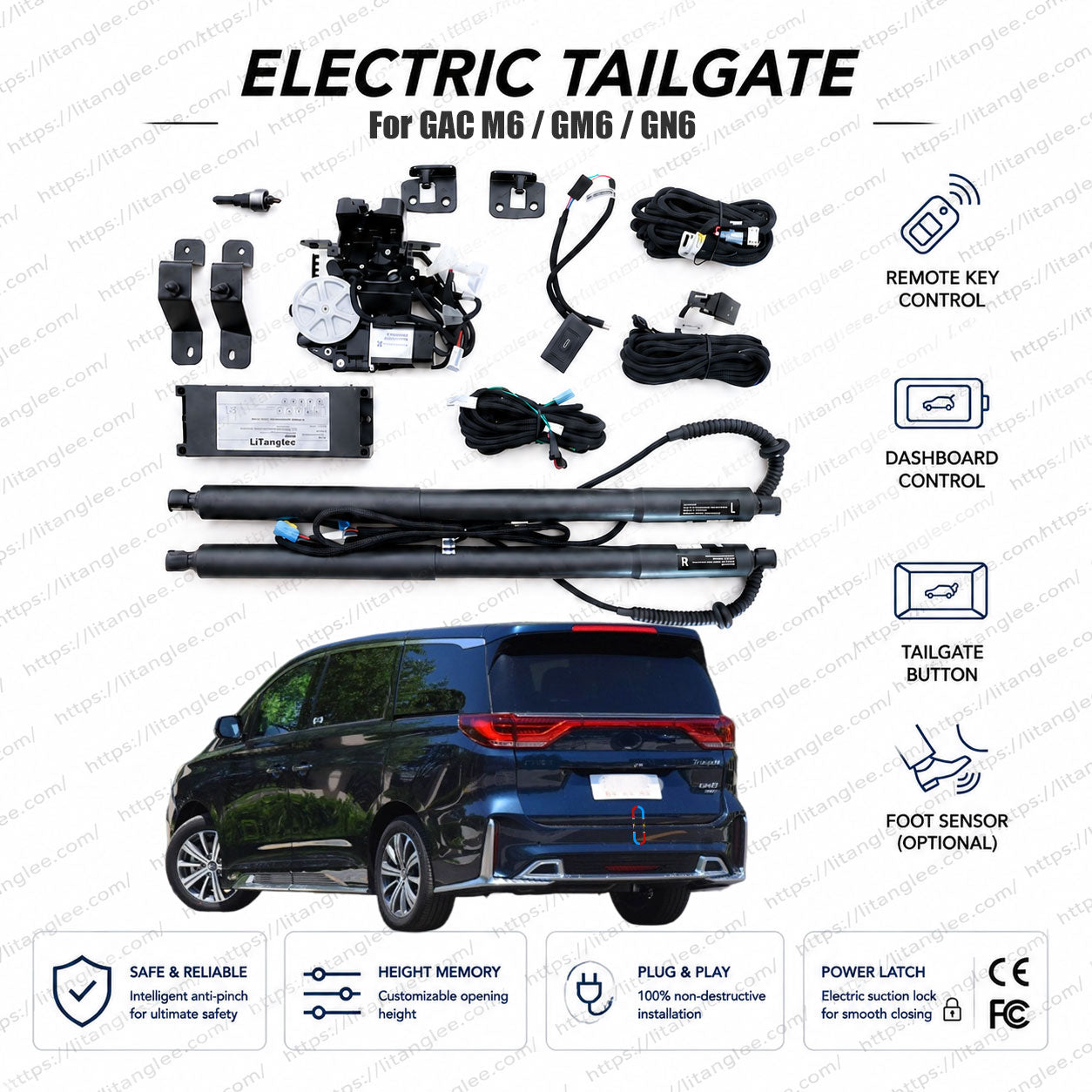 For GAC Trumpchi GM8 / GN8 (1st Gen) 2017-2025 Smart Power Tailgate Lift Kit by LiTanglee® | Electric Trunk Opener with Soft Close | Flagship MPV Precision Upgrade | CAN-Bus Integrated | Non-Destructive Installation