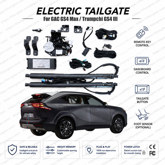 For GAC GS4 Max / Trumpchi GS4 III 2023-2027 Smart Power Tailgate Lift Kit by LiTanglee® | Electric Trunk Opener with Soft Close | Custom-Engineered for GAC Architecture | CAN-Bus Integrated | Non-Destructive Installation
