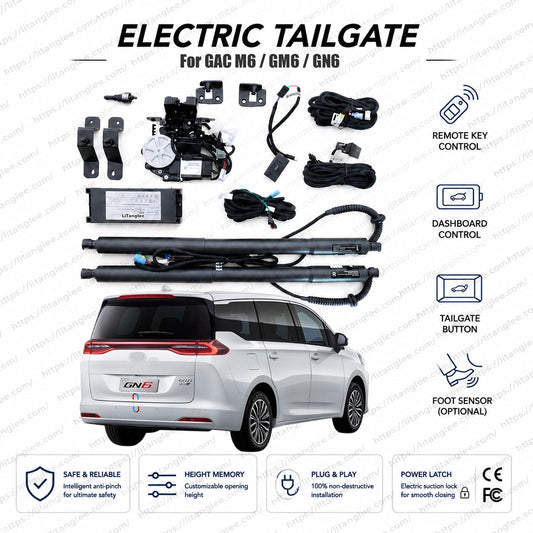 For GAC M6 / M6 Pro / GM6 / GN6 2019-2026 Smart Power Tailgate Lift Kit by LiTanglee® | Electric Trunk Opener with Soft Close | Global-Spec MPV Compatibility | CAN-Bus Integrated | Non-Destructive Installation