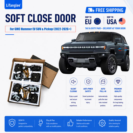 For GMC Hummer EV SUV & Pickup (2022-2026+) Electric Soft Close Door Upgrade Kit Retains OEM Lock | LiTanglee