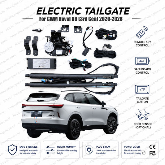 For Haval H6 (3rd Gen) 2020-2026 Smart Power Tailgate Lift Kit by LiTanglee® | Electric Trunk Opener with Soft Close | Lemon Platform-Compatible System | CAN-Bus Integrated | Non-Destructive Installation