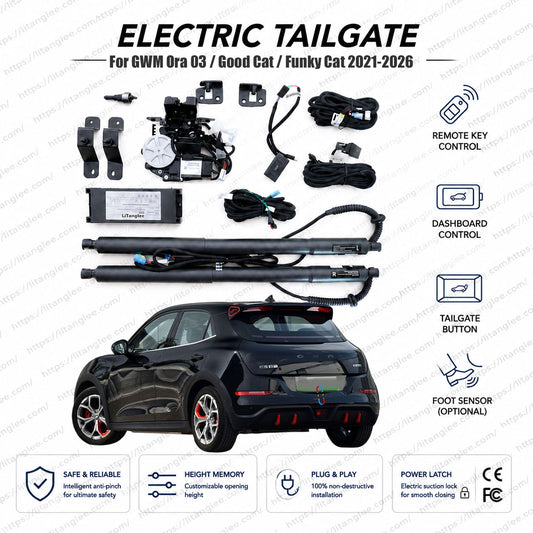 For GWM Ora 03 / Good Cat / Funky Cat ES11 2021-2026 Smart Power Tailgate Lift Kit by LiTanglee® | Electric Trunk Opener with Soft Close | EV-Optimized CAN-Bus Integration | Non-Destructive Installation