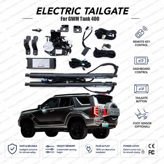 For GWM Tank 400 (Hi4-T) 2023-2027 Smart Power Tailgate Lift Kit by LiTanglee® | Electric Trunk Opener with Soft Close | Heavy-Duty Actuators for Off-Road Utility | CAN-Bus Integrated | Non-Destructive Installation