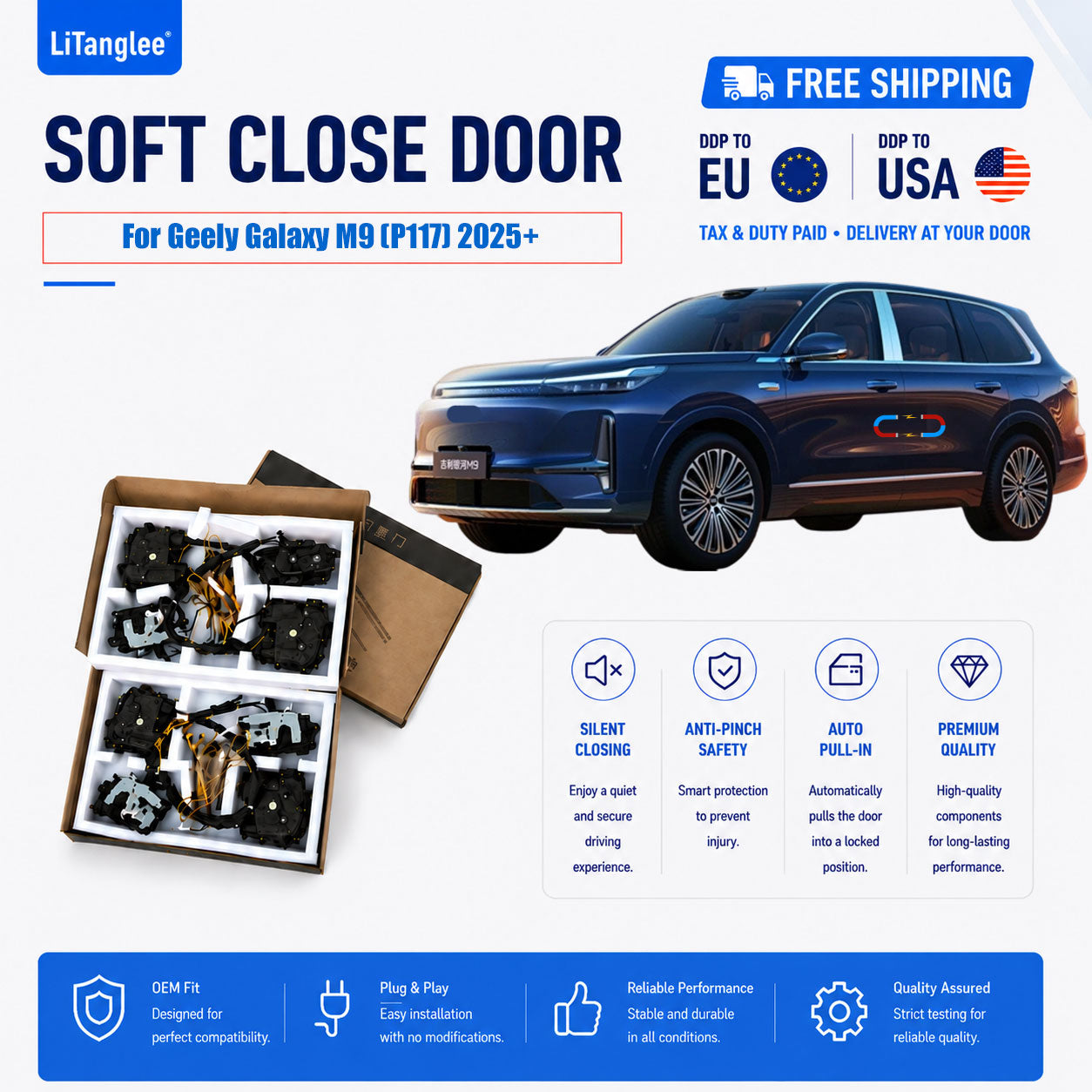 For Geely Galaxy M9 (P117) 2025+ Electric Soft Close Door Upgrade Kit | LiTanglee
