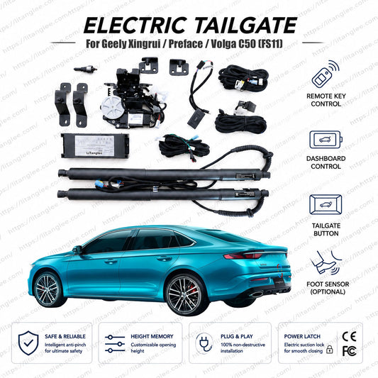 For Geely Xingrui / Preface / Volga C50 (FS11) 2020-2027 Smart Power Trunk Lift Kit by LiTanglee® | Electric Trunk Opener with Soft Close | Full Digital Bus Integration | Precision-Fit Actuators | Non-Destructive Installation