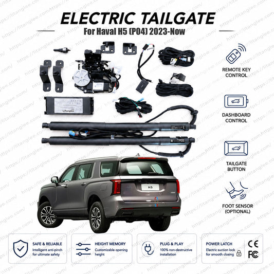 For Haval H5 (P04) 2023-2027 Smart Power Tailgate Lift Kit by LiTanglee® | Electric Trunk Opener with Soft Close | Heavy-Duty Actuators for Large SUV | CAN-Bus Integrated | Non-Destructive Installation