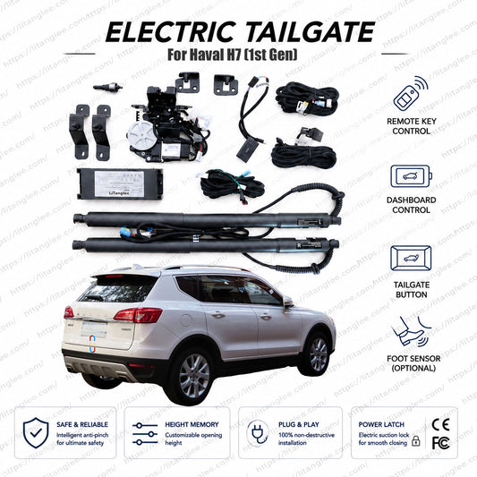 For Haval H7 2015-2021 Smart Power Tailgate Lift Kit by LiTanglee® | Electric Trunk Opener with Soft Close | Heavy-Duty Actuators for Mid-Size SUV | CAN-Bus Integrated | Non-Destructive Installation