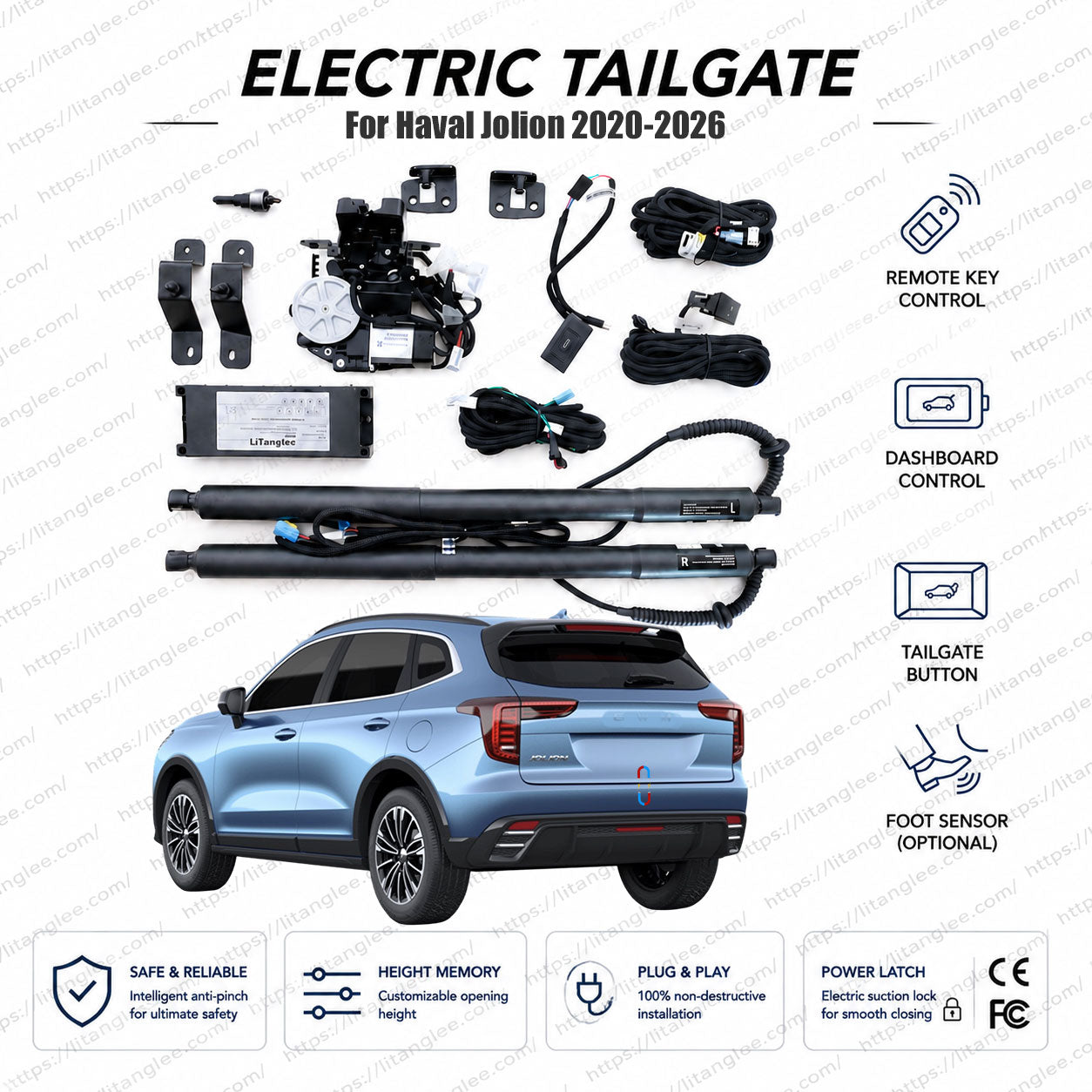 For Haval Jolion 2020-2026 Smart Power Tailgate Lift Kit by LiTanglee® | Electric Trunk Opener with Soft Close | Lemon Platform-Compatible System | CAN-Bus Integrated | Non-Destructive Installation