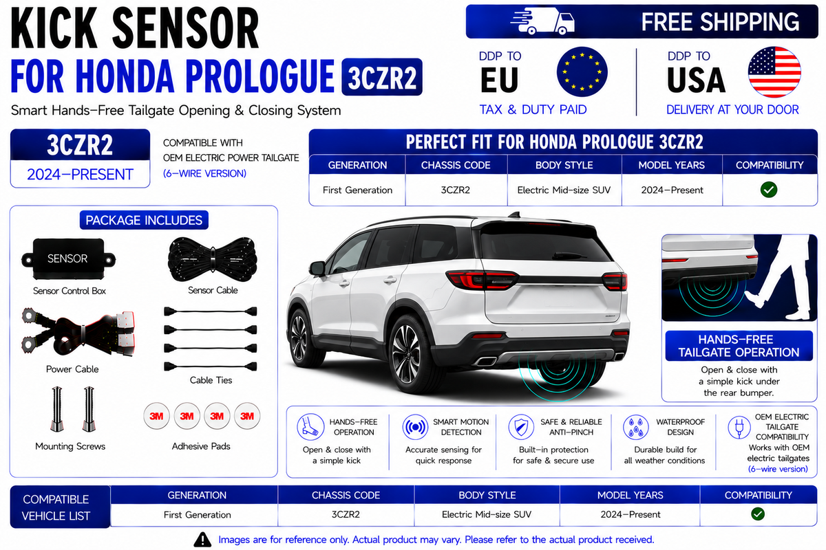 For Honda Prologue 3CZR2 OEM Electric Power Tailgate Smart Hands-Free Kick Sensor – Foot-Activated Tailgate Opening & Closing System