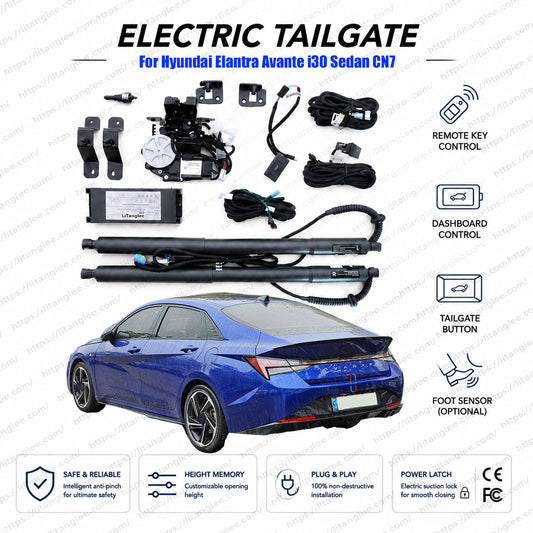 For Hyundai Elantra / Avante CN7 2021-2026 Power Tailgate Lift Kit by LiTanglee® | Fits i30 Sedan, N-Line | Smart Electric Sedan Trunk Opener | Programming Height | CE Certified