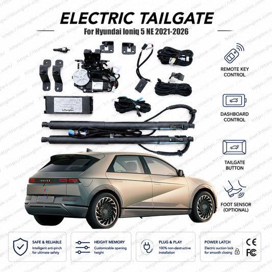 For Hyundai Ioniq 5 NE 2021-2026 Smart Power Tailgate Lift Kit by LiTanglee® | Fits ccNC Cockpit, SE, SEL, XRT, N | Smart Electric Trunk Opener | E-GMP EV | Dual Struts | CE Certified