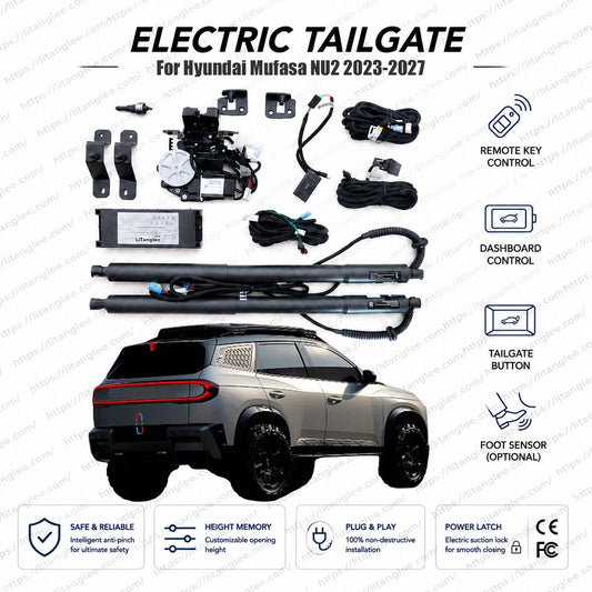 For Hyundai Mufasa NU2 2023-2027 Smart Power Tailgate Lift Kit by LiTanglee® | Smart Electric Trunk Opener | Fits Beijing Hyundai Musa, GLA, GLB, GLC | Dual Struts | CE Certified