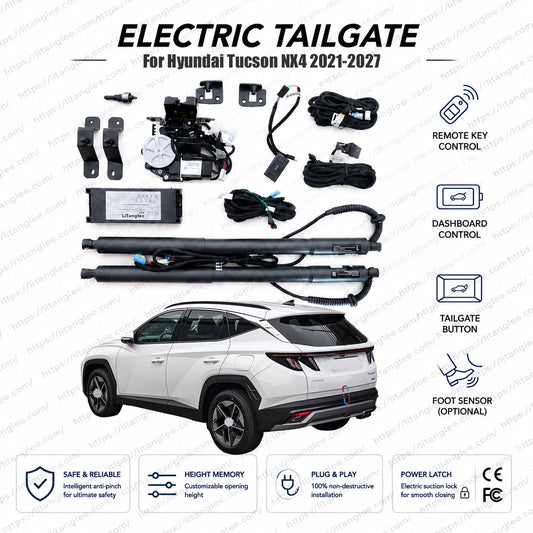 For Hyundai Tucson NX4 2021-2026 Smart Power Tailgate Lift Kit by LiTanglee® | Smart Electric Trunk Opener | Fits Fourth-Gen Tucson L, SWB, LWB | Dual Struts | CE Certified