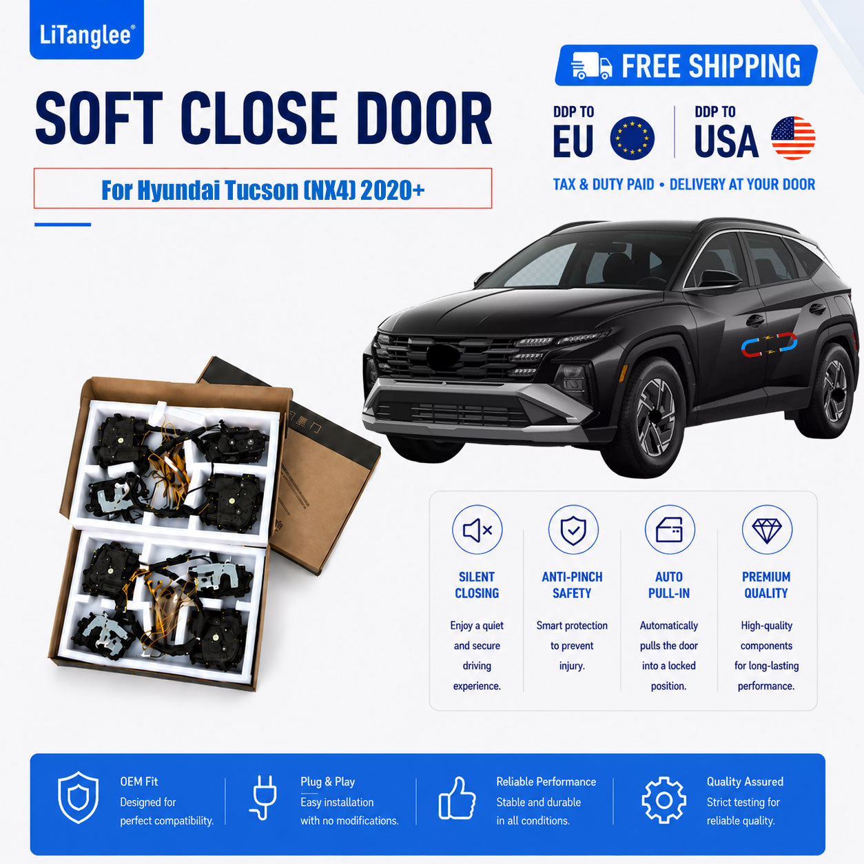 For Hyundai Tucson (NX4) 2020+ Premium Electric Soft Close Upgrade Kit