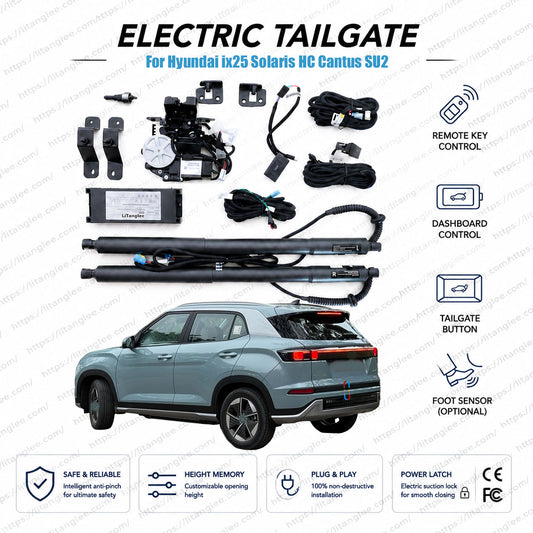 For Hyundai ix25 / Solaris HC SU2 2020-2026 Power Tailgate Lift Kit by LiTanglee® | Fits Hyundai Cantus, Solaris Accent HC | Smart Electric Trunk Opener | Dual Struts | CE Certified