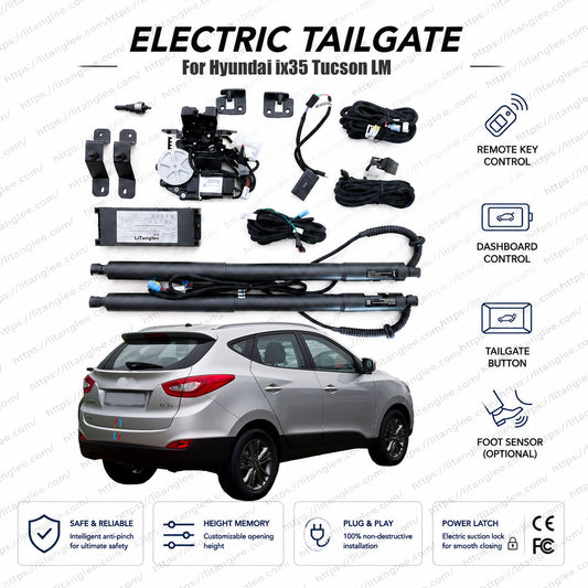 For Hyundai ix35 / Hyundai Tucson LM 2010-2015 Smart Power Tailgate Lift Kit by LiTanglee® | Smart Electric Trunk Opener | Fits Tucson ix, Premium Dual Struts | Retrofit Upgrade Kit | CE Certified