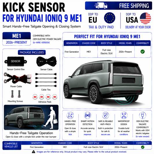For Hyundai IONIQ 9 ME1 OEM Electric Power Tailgate Smart Hands-Free Kick Sensor – Foot-Activated Tailgate Opening & Closing System