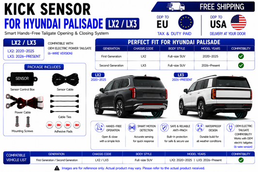 For Hyundai Palisade LX2 LX3 OEM Electric Power Tailgate Smart Hands-Free Kick Sensor – Foot-Activated Tailgate Opening & Closing System