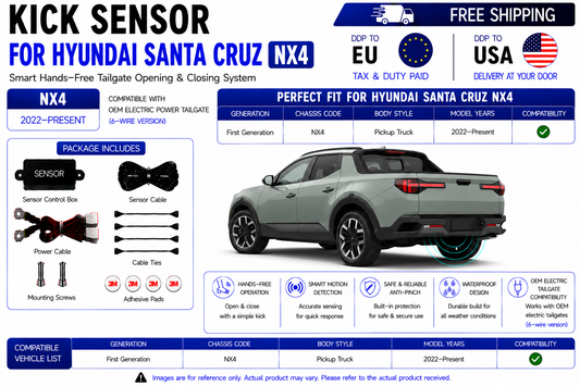 For Hyundai Santa Cruz NX4 OEM Electric Power Tailgate Smart Hands-Free Kick Sensor – Foot-Activated Tailgate Opening & Closing System