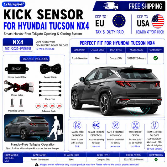 For Hyundai Tucson NX4 OEM Electric Power Tailgate Smart Hands-Free Kick Sensor – Foot-Activated Tailgate Opening & Closing System