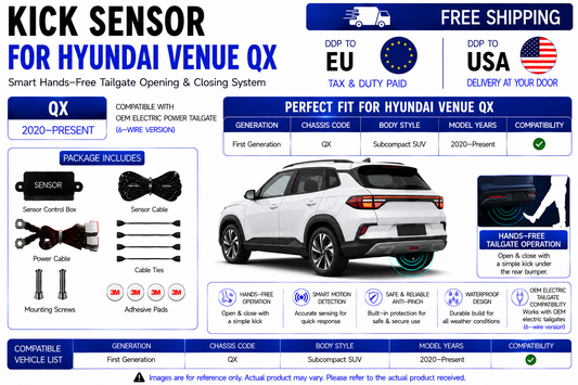 For Hyundai Venue QX OEM Electric Power Tailgate Smart Hands-Free Kick Sensor – Foot-Activated Tailgate Opening & Closing System