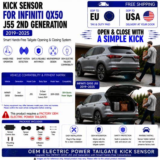 For INFINITI QX50/55 J55 2nd Gen 2019–2025 OEM Electric Power Tailgate Smart Hands-Free Kick Sensor – Foot-Activated Tailgate Opening & Closing System  2. Short Title
