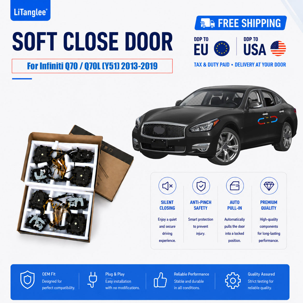 For Infiniti Q70 / Q70L (Y51) 2013-2019 4-Door Electric Soft Close System | LiTanglee
