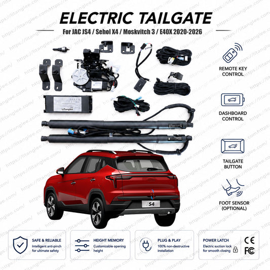 For JAC JS4 / Sehol X4 / Moskvitch 3 / E40X 2020-2026 Smart Power Tailgate Lift Kit by LiTanglee® | Electric Trunk Opener with Soft Close | Global-Spec Compatibility | CAN-Bus Integrated | Non-Destructive Installation