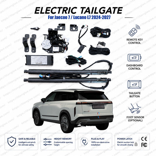 Für Jaecoo 7 / Lucano L7 2024–2026 Smart Power Heckklappen-Hebeset von LiTanglee® | Smart elektrischer Kofferraumöffner | Kompaktes Offroad-SUV | Dual-Streben | OEM-Passform & CE-zertifiziert
