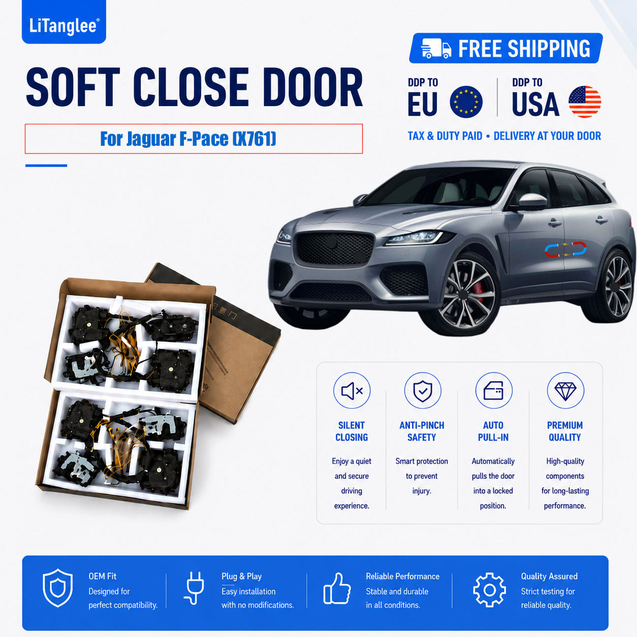 For Jaguar F-Pace (X761) Premium Electric Soft Close Door Upgrade Kit