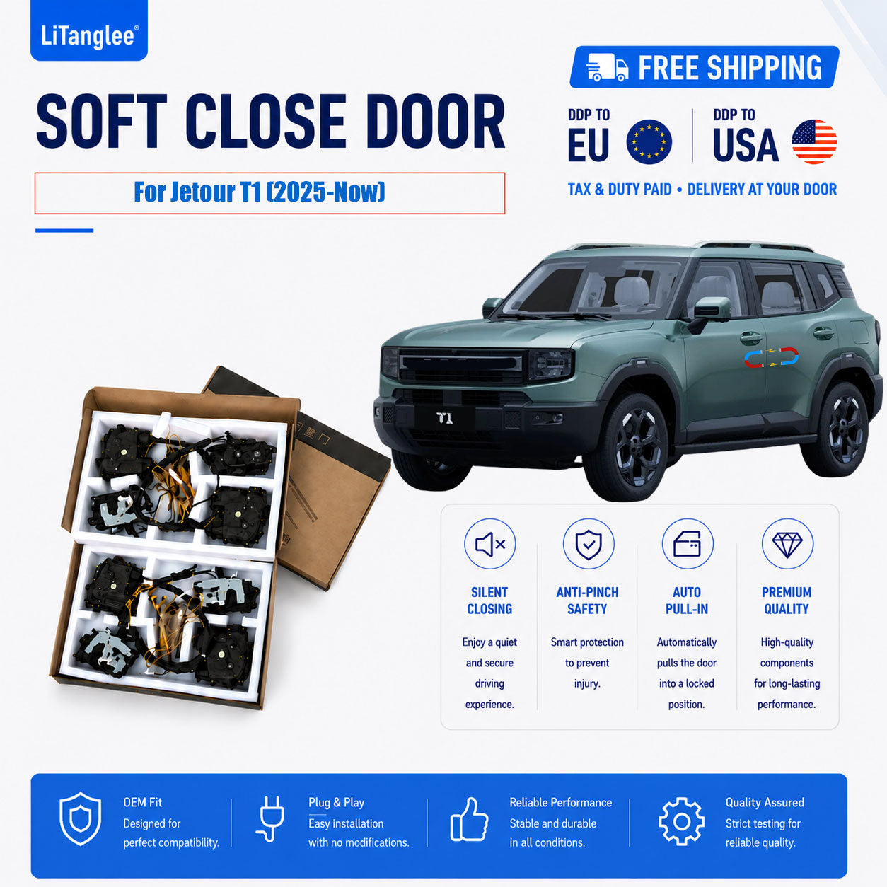 For Jetour T1 (2025-Now) Premium Electric Suction Door Kit (Soft Close)
