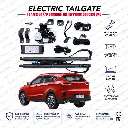 Für Jetour X70 / Jetour X70S / Bahman Fidelity Prime Heckklappenlift-Kit von LiTanglee® | Passend für Soueast DX8, DX8S, Jetour X70S EV, MASTA EV | Smarter elektrischer Kofferraumöffner | Doppelstreben | CE-zertifiziert