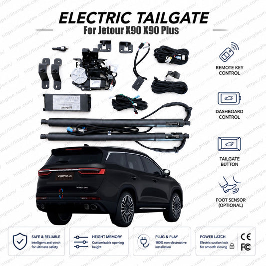 Für Jetour X90 / Jetour X90 Plus 2019-2026 Smart Power Heckklappen-Lift-Kit von LiTanglee® | Intelligenter elektrischer Kofferraumöffner | Vollformat 7-Sitzer Flaggschiff-SUV | Dual Heavy-Duty Streben | CE-zertifiziert