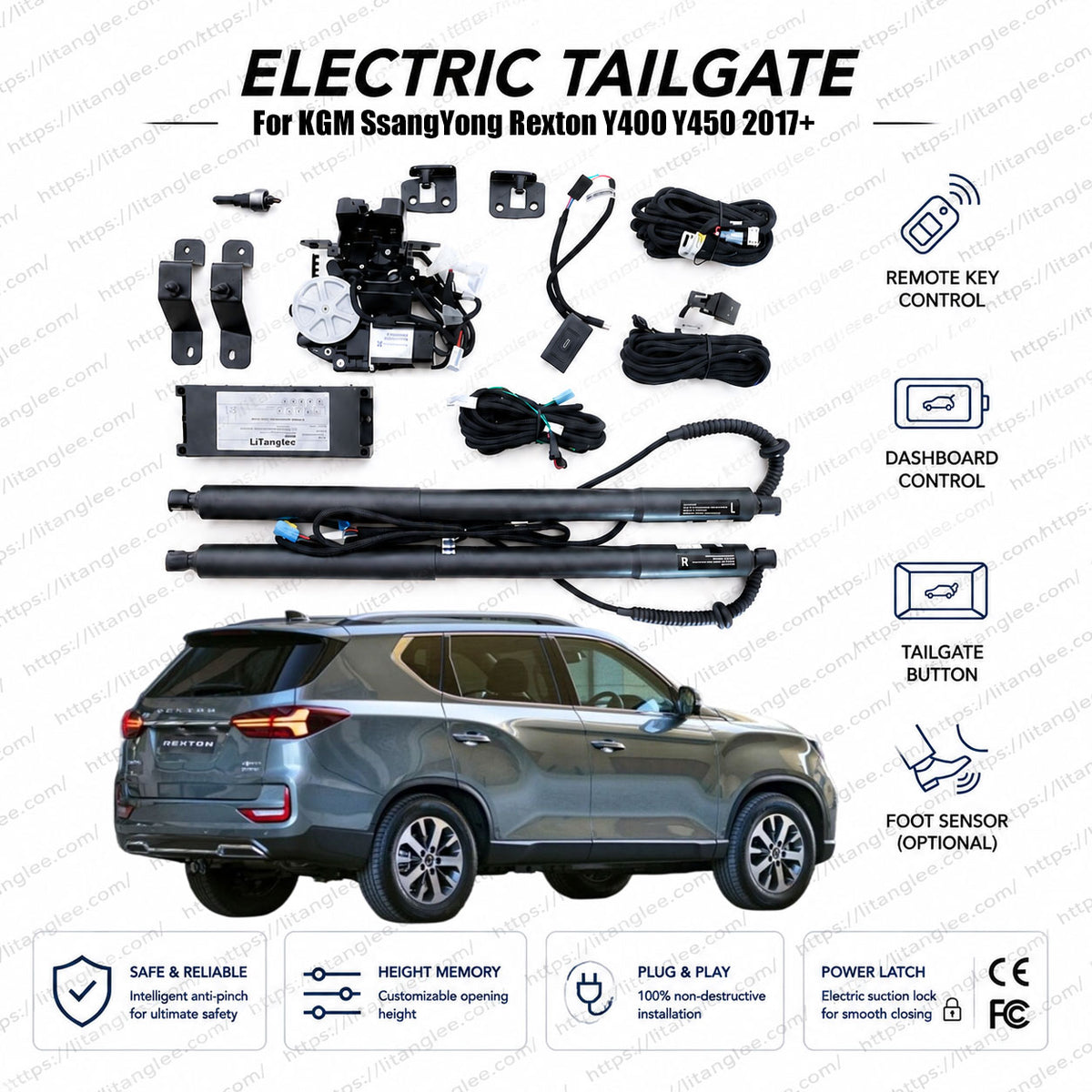 For KGM SsangYong Rexton Y400 Y450 2017-present Electric Power Tailgate Liftgate Kit Smart Automatic Trunk Opening and Closing System